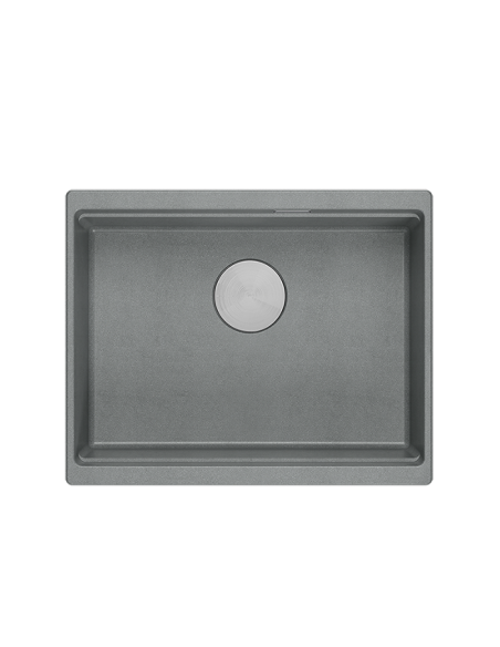 LOGAN 100 GraniteQ silver stone 59,5x45,1x21,5 cm 1-bowl undermount sink with manual siphon / steel - 2