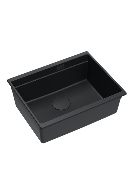 LOGAN 100 GraniteQ pure carbon 59,5x45,1x21,5 cm 1-bowl undermount sink with manual siphon / pure carbon - 1