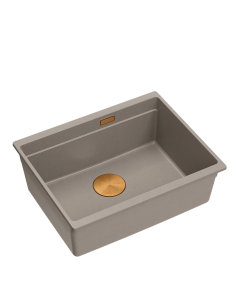 LOGAN 100 GraniteQ soft taupe 59,5x45,1x21,5 cm 1-bowl undermount sink with manual siphon / copper - 1