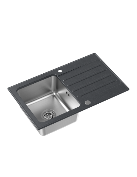 KENNETH 111 Fusion black dotted with manual siphon and plug - 1