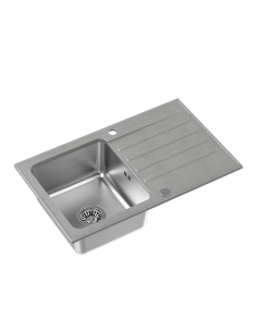 KENNETH 111 Fusion silver stone with manual siphon and plug - 1