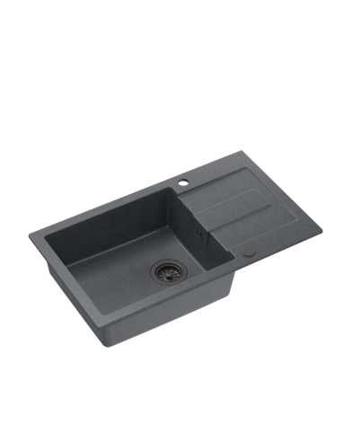CHRISTIAN 136 XL GraniteQ black dotted, with manual siphon and plug - 1