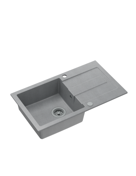 CHRISTIAN 111 Steingran grey, with manual siphon and plug (1 bowl 37x38 cm) - 1