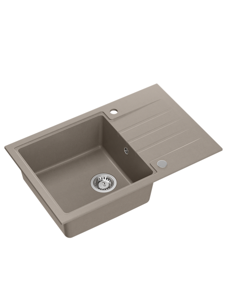 PETER 111 GraniteQ soft taupe, with manual siphon and plug - 1 PETER 111 GraniteQ soft taupe, with manual siphon and plug - 1