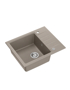 PETER 116 GraniteQ soft taupe, with manual siphon and plug - 1