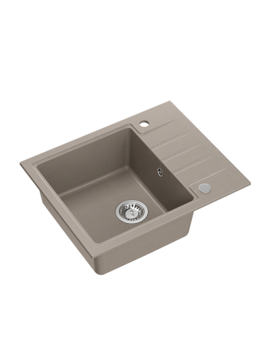 PETER 116 GraniteQ soft taupe, with manual siphon and plug - 1