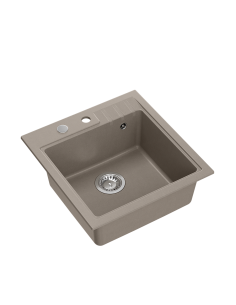 PETER 110 GraniteQ soft taupe, with manual siphon and plug - 1