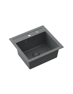 JOHNNY 110 GraniteQ silver stone, with manual siphon and plug - 1