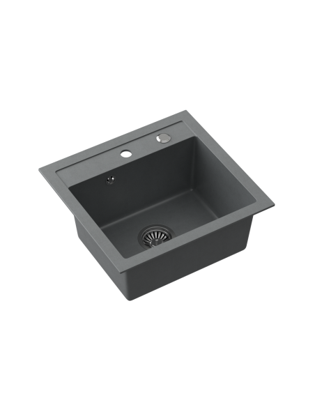 JOHNNY 110 GraniteQ silver stone, with manual siphon and plug - 1