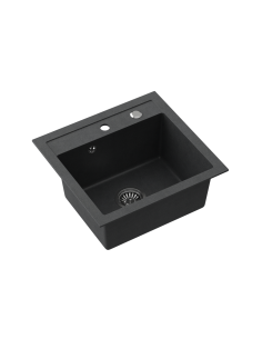 JOHNNY 110 GraniteQ black dotted, with manual siphon and plug - 1