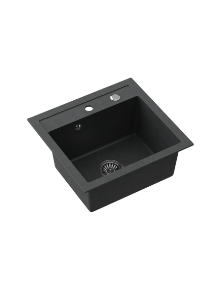 JOHNNY 110 GraniteQ black dotted, with manual siphon and plug - 1