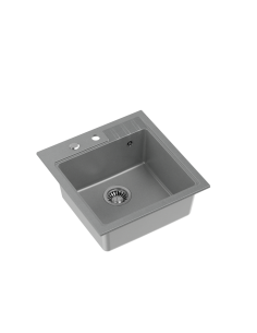 PETER 110 GraniteQ silver stone, with manual siphon and plug - 1