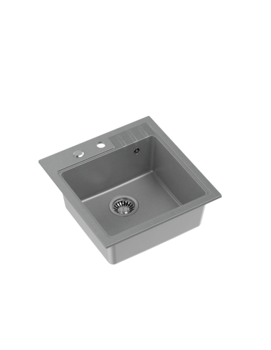 PETER 110 GraniteQ silver stone, with manual siphon and plug - 1