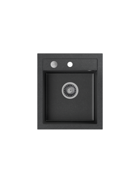 JOHNNY 100 GraniteQ black dotted, with manual siphon and plug - 2