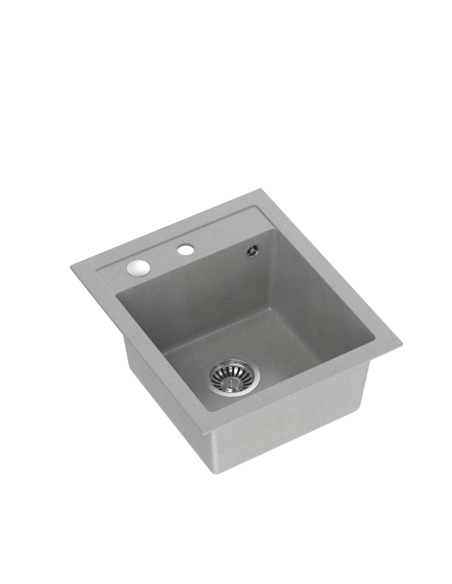 JOHNNY 100 GraniteQ silver stone, with manual siphon and plug - 1