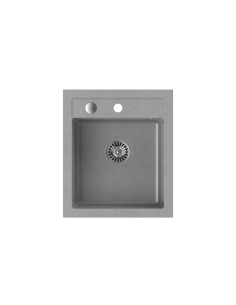 JOHNNY 100 GraniteQ silver stone, with manual siphon and plug - 1 2