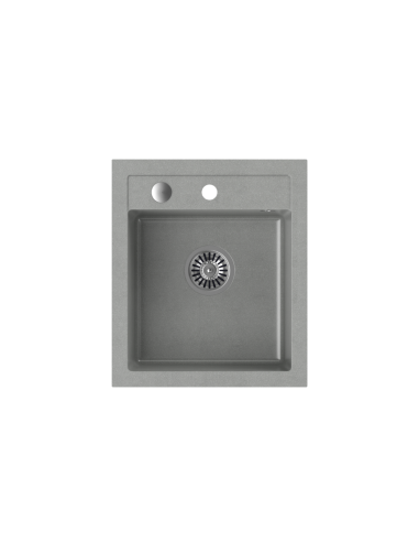 JOHNNY 100 GraniteQ silver stone, with manual siphon and plug - 2