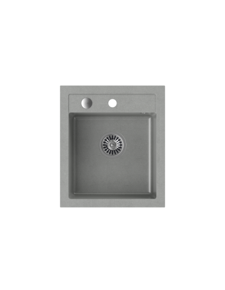 JOHNNY 100 GraniteQ silver stone, with manual siphon and plug - 2