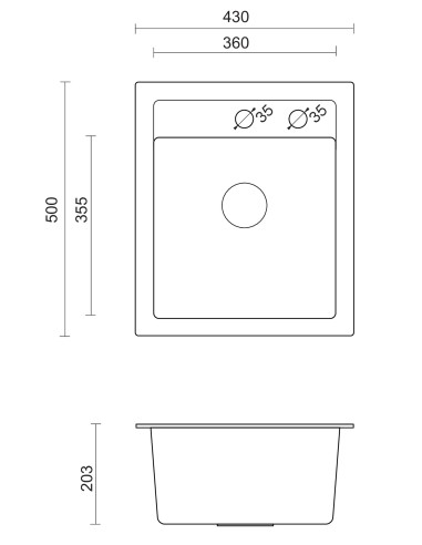 JOHNNY 100 GraniteQ silver stone, with manual siphon and plug - 3