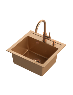 ART JOHNNY 110 Art Copper with manual siphon, mixer tap Naomi and dispenser - copper - 1