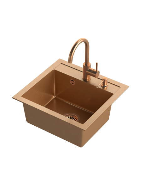 ART JOHNNY 110 Art Copper with manual siphon, mixer tap Naomi and dispenser - copper - 1