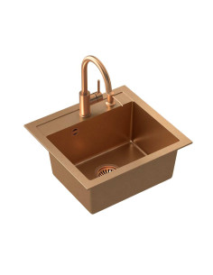 ART JOHNNY 110 Art Copper with manual siphon, mixer tap Naomi and dispenser - copper - 1 2