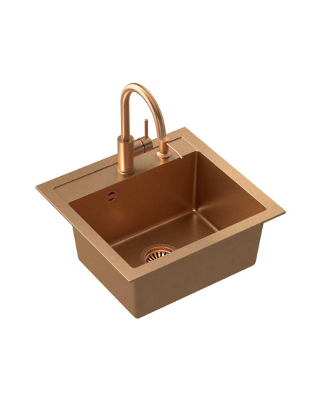 ART JOHNNY 110 Art Copper with manual siphon, mixer tap Naomi and dispenser - copper - 2