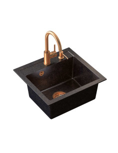 ART JOHNNY 110 Art Copper Black Pearl with manual siphon, mixer tap Naomi and dispenser - black pearl copper - 1 2