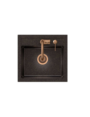 ART JOHNNY 110 Art Copper Black Pearl with manual siphon, mixer tap Naomi and dispenser - black pearl copper - 3