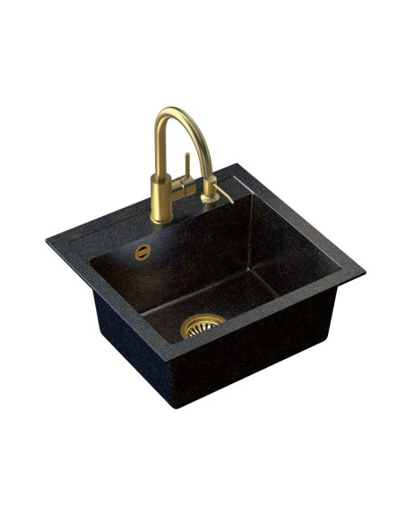 ART JOHNNY 110 Art Gold Black Pearl with manual siphon, mixer tap Naomi and dispenser - black pearl gold - 2