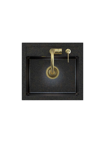ART JOHNNY 110 Art Gold Black Pearl with manual siphon, mixer tap Naomi and dispenser - black pearl gold - 3