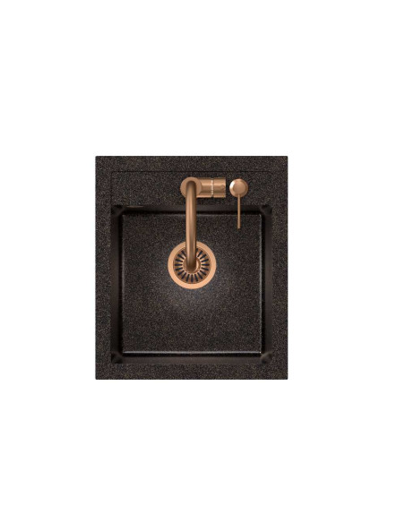 JOHNNY 100 Art Copper Black Pearl with manual siphon, mixer tap Naomi and dispenser - black pearl copper - 3