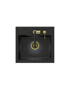 ART JOHNNY 110 Art Gold Black Pearl with manual siphon, mixer tap Maggie and dispenser - black pearl gold - 1 2