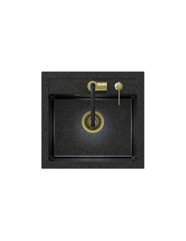 ART JOHNNY 110 Art Gold Black Pearl with manual siphon, mixer tap Maggie and dispenser - black pearl gold - 2