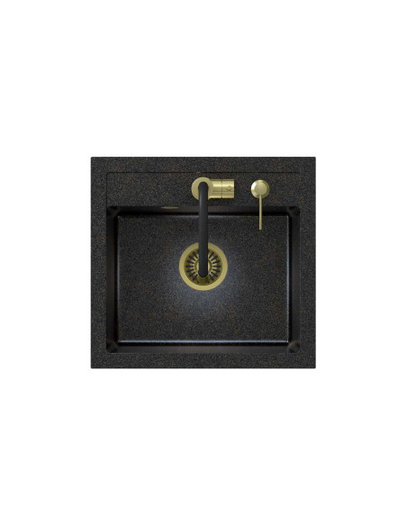 ART JOHNNY 110 Art Gold Black Pearl with manual siphon, mixer tap Maggie and dispenser - black pearl gold - 2