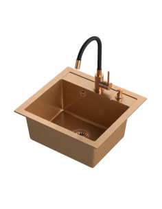 ART JOHNNY 110 Art Copper with manual siphon, mixer tap Maggie and dispenser - copper - 1
