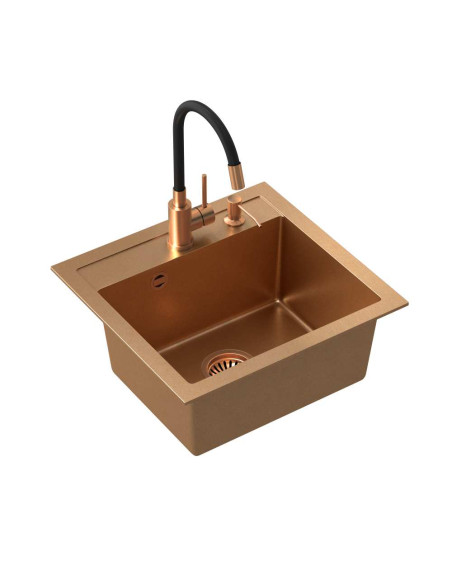 ART JOHNNY 110 Art Copper with manual siphon, mixer tap Maggie and dispenser - copper - 2