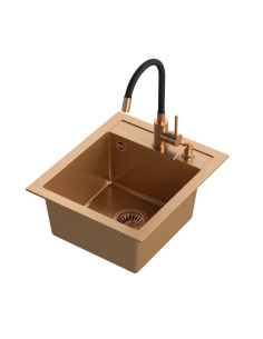 ART JOHNNY 100 Art Copper with manual siphon, mixer tap Maggie and dispenser - copper - 1