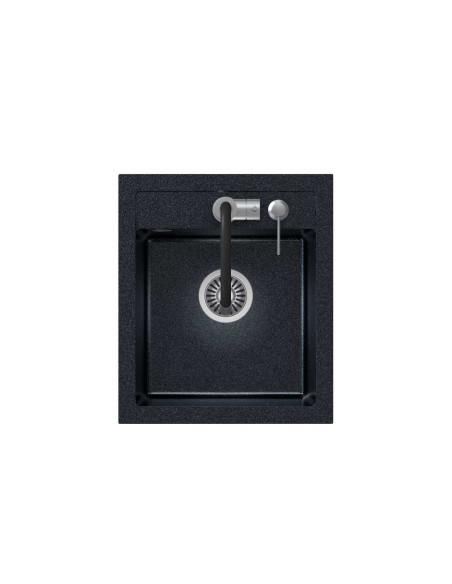 ART JOHNNY 100 Art Silver Black Pearl with manual siphon, mixer tap Maggie and dispenser - black pearl silver - 2
