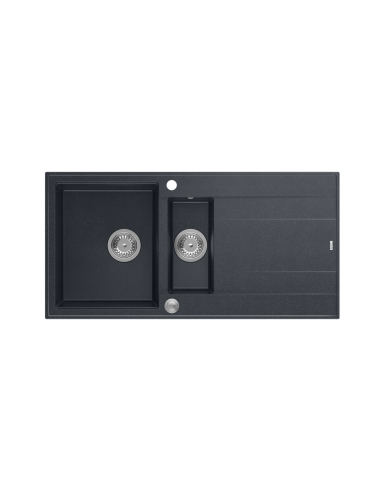 EVAN 156 1,5-bowl + Push-2-Open siphon steel / black diamond / steel elements - 2