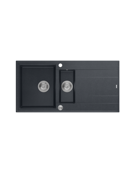 EVAN 156 1,5-bowl + Push-2-Open siphon steel / black diamond / steel elements - 2