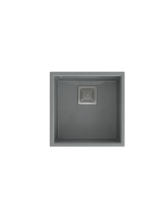 DAVID 40 1-bowl undermount sink with square waste + save space siphon / silver stone / steel elements - 1 2