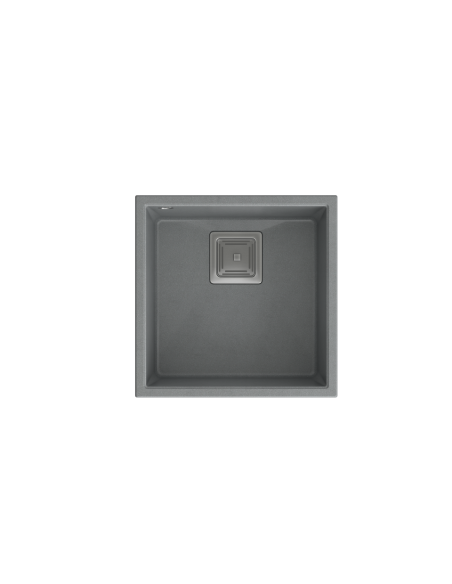 DAVID 40 1-bowl undermount sink with square waste + save space siphon / silver stone / steel elements - 2