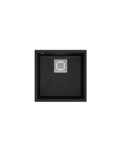 DAVID 40 1-bowl undermount sink with square waste + save space siphon / pure carbon / steel elements - 1 2