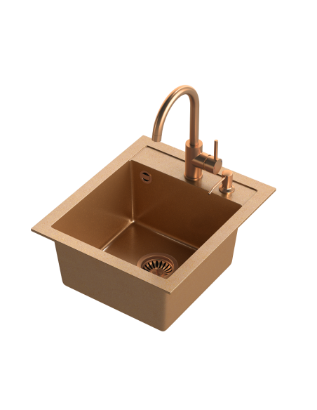 JOHNNY 100 Art Copper with manual siphon, mixer tap Naomi and dispenser - copper - 1 JOHNNY 100 Art Copper with manual siphon, mixer tap Naomi and dispenser - copper - 1