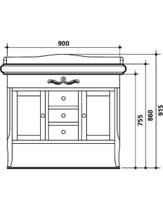 Kerasan sink cabinet Retro, white matte 734730 - 2 2