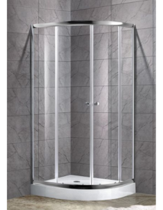 Flory semi-circular shower cabin 90x90x185cm with acrylic tray - 2 2