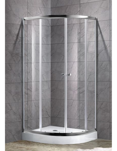 Flory semi-circular shower cabin 90x90x185cm with acrylic tray - 1
