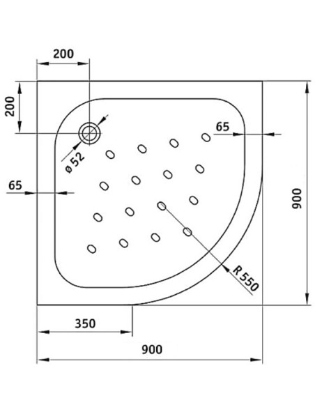 Flory semi-circular shower cabin 90x90x185cm with acrylic tray - 3 Flory semi-circular shower cabin 90x90x185cm with acrylic tray - 3