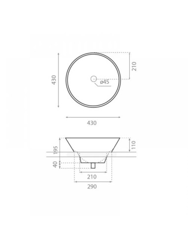 Ceramic sink 42x21.5cm 0046, NAPOLES - 4